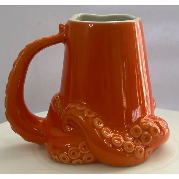 Disney Store Orange Octopus Grumpy Hank Mug Cup 3D Pixar Finding Dory Character - Picture 3 of 6